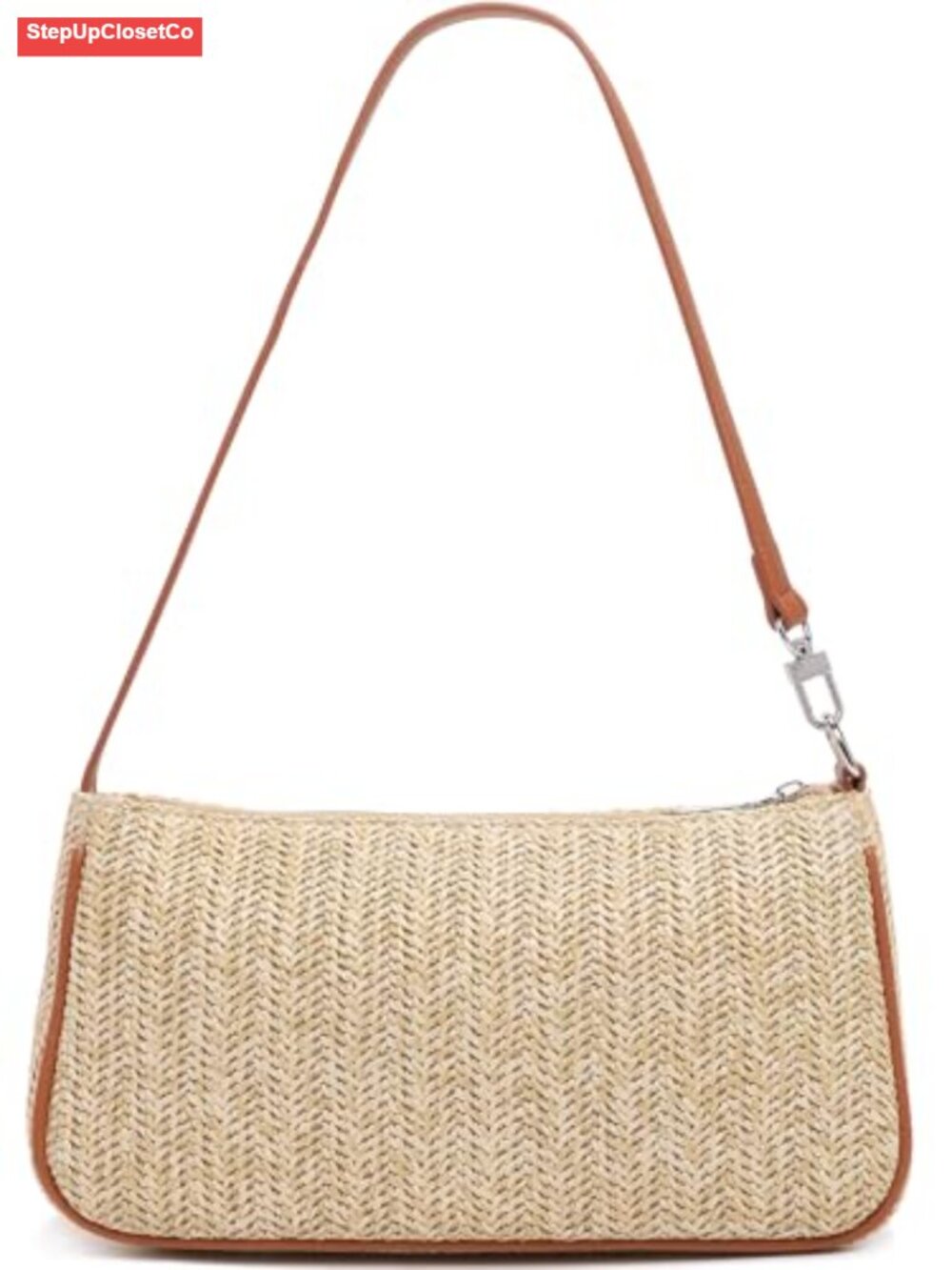 Woven Straw Shoulder Bag for Women Beach Vacation Purse Summer Hobo Handbag